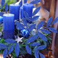 thumbnail image 3 of Zukuco 20 Pieces Blue Glittered Artificial Leaf Spray Picks 12" Tall for Christmas Winter Wedding Wreath Tree Floral Arrangment Vase Bouquets Table Centerpieces Decoration, 3 of 5