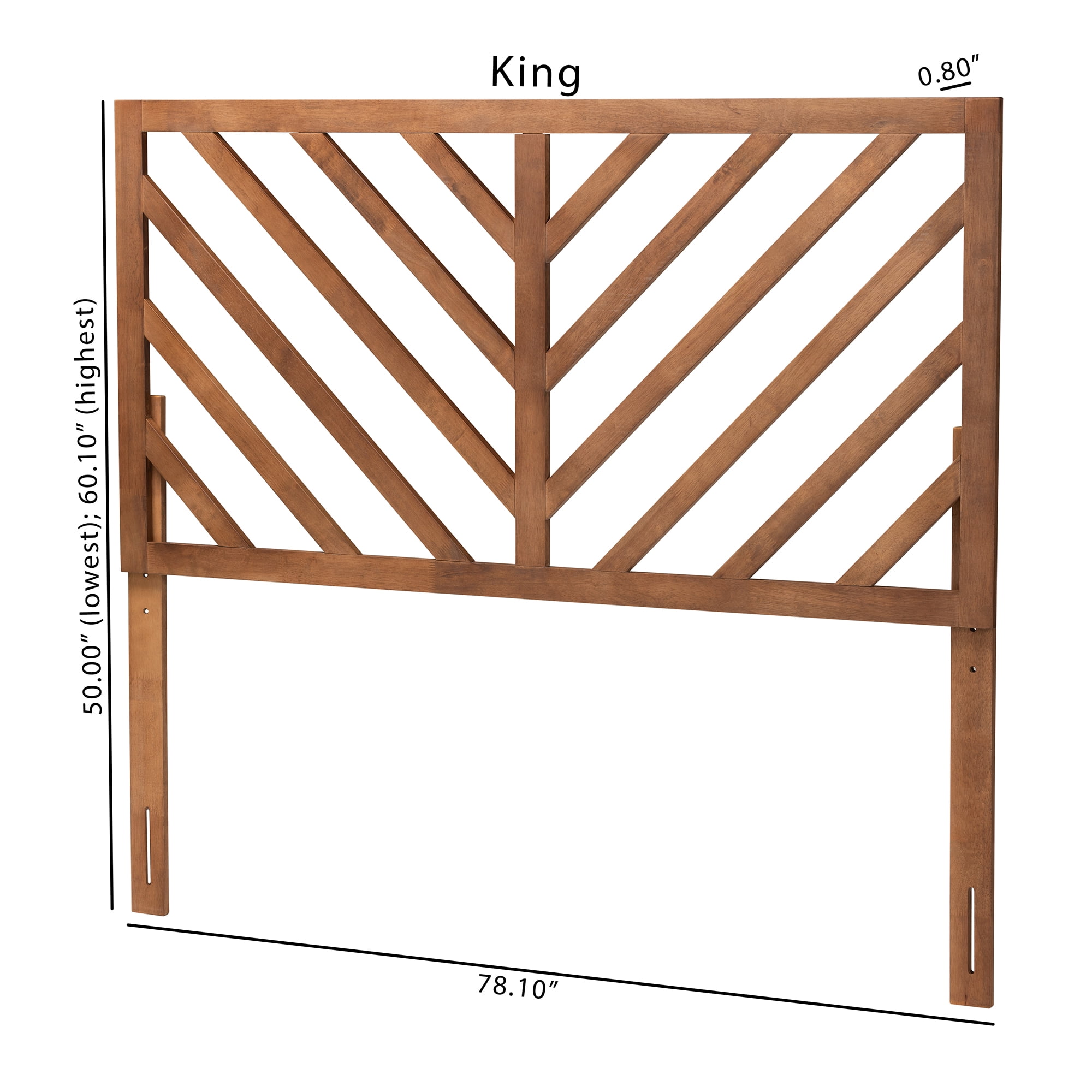 Baxton Studio Belisma Modern and Contemporary Ash Walnut Finished Wood Queen Size Headboard