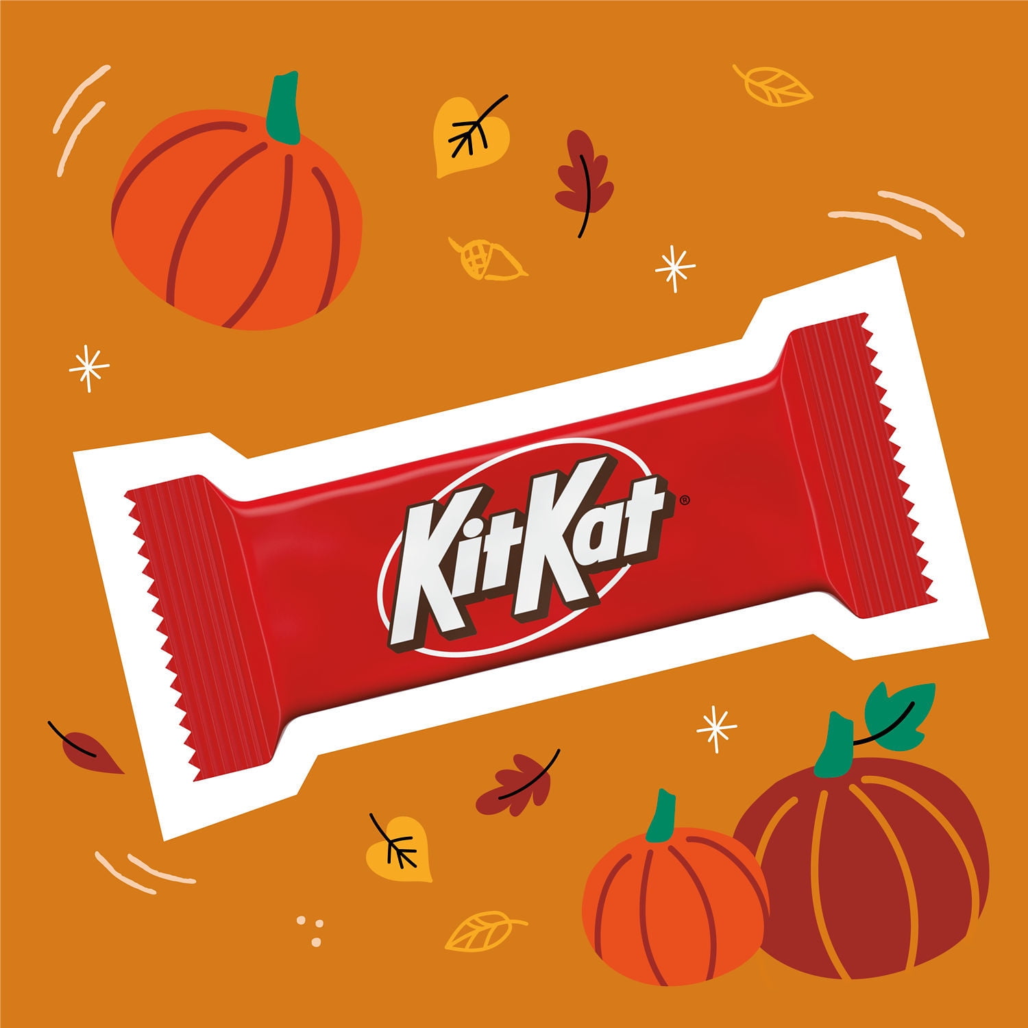 Kit Kat Milk Chocolate Wafer Snack Size Halloween Candy, Bag 24.99 oz, 50 Pieces