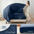 thumbnail image 3 of Full Size Comforter Sets, 7 Pieces Bed in a Bag Full, Complete Bedding Set Includes Comforter, Flat Sheet, Fitted Sheet, Pillowcases and Pillow Shams, Navy, 3 of 17