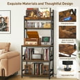 thumbnail image 4 of Large 5-Tier Record Player Stand with Charging Station, Vinyl Storage Shelf and CD/DVD Rack, Holds 500+ Albums, 4 of 10