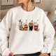 thumbnail image 5 of Sudadera con capucha de café con leche y bruja para Halloween, sudadera con capucha de otoño con calabaza y café, sudadera retro de Halloween, regalo vintage de Halloween, 5 of 5