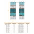 thumbnail image 6 of Fsddascl Turquoise Teal Blackout Curtains for Bedroom/Living Room, Thermal Insulated Kitchen Curtains, Farmhouse Retro Ombre Wooden Grain Grommet Darkening Window Treatment Drapes 42"x63"x2, 6 of 6