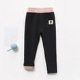 thumbnail image 2 of Odeerbi Kids Leggings Baby Tights Toddler Girls Cotton High Waist Stretch Fleece Solid Color Plus Keep Warm 2024 Casual Leggings Pants Black, 2 of 5