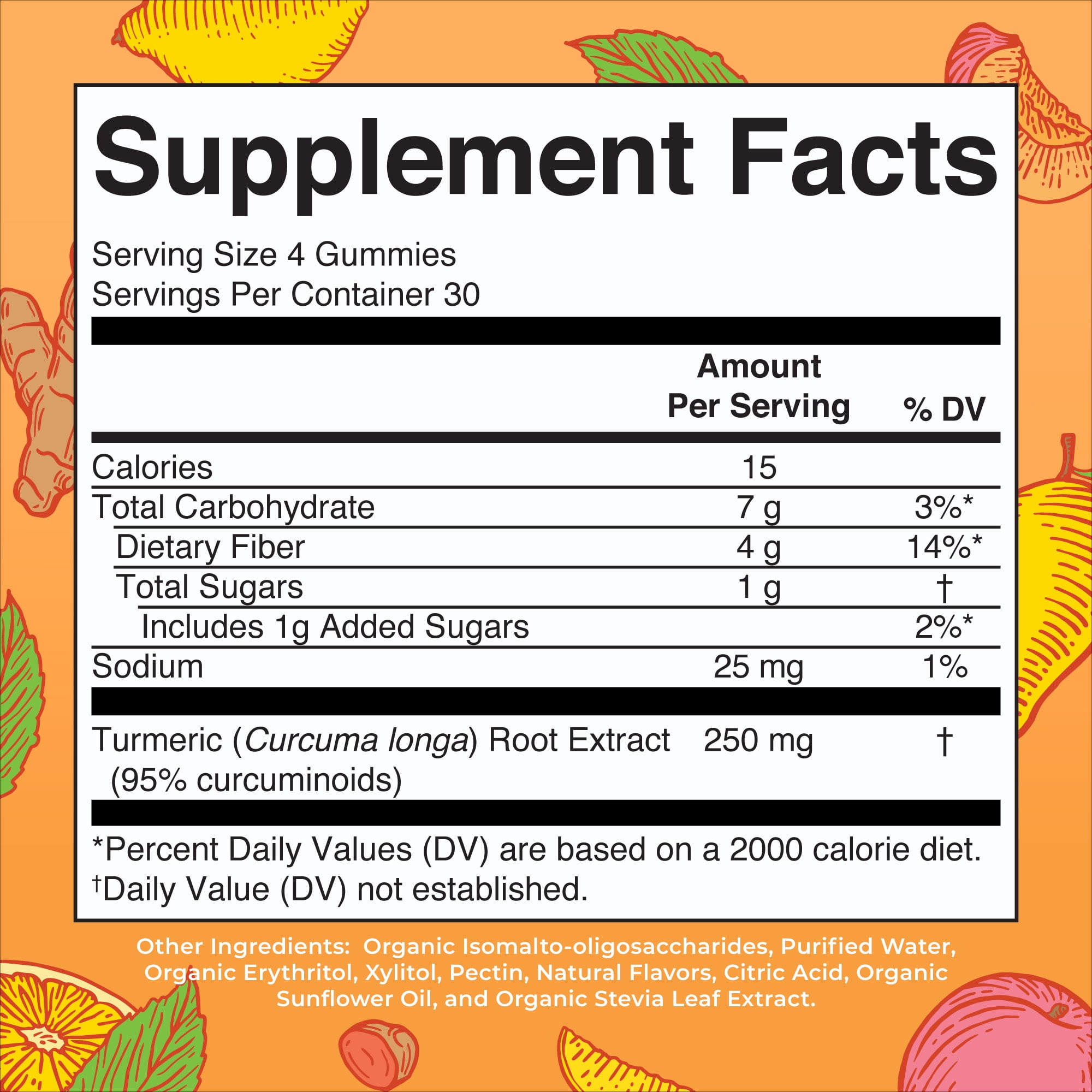MaryRuth's Turmeric Gummies with Curcumin, Vegan, Non-GMO, Gluten Free, Peach, Mango & Lemon, Unisex, Adults 18+, 120 Count