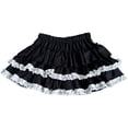 thumbnail image 4 of Wxolcjlv Womens Contrast Ruffle Tier Mini Skirt Elastic Waist Multi‑Layer Construction Party Skirts, 4 of 4