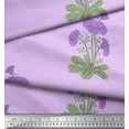 thumbnail image 2 of Soimoi Modal Satin Fabric Leaves & Floral Block Print Sewing Fabric Yard 42 Inch Wide, 2 of 3