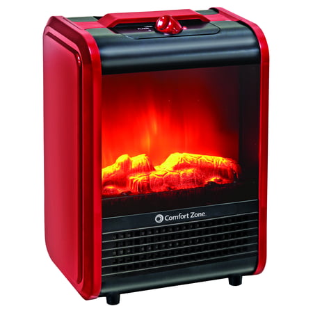 Comfort Zone Mini Electric Fireplace Space Heater,