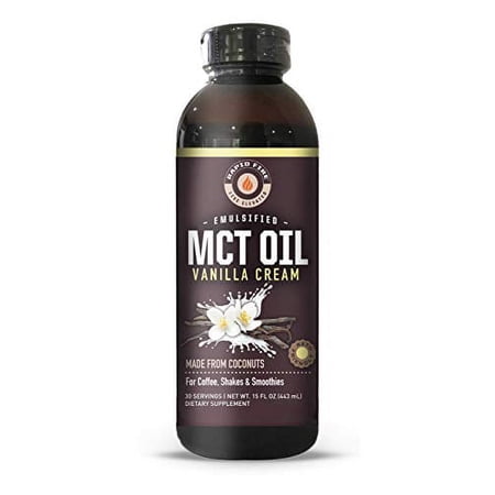 Rapidfire Mct Oil Made from Coconuts, Vanilla Cream Flavor, 15 oz