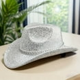 thumbnail image 5 of JIKNTTR Glitter Cowboy Hat For Women Sequined Retro Cowgirl Hat Holiday Party Hat Classic Western Cowboy Hats Stylish Hat, 5 of 7