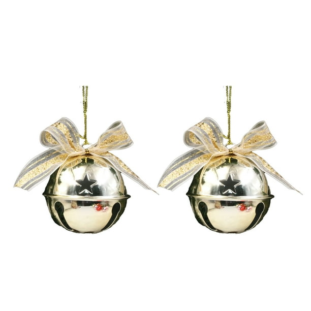 Adornos navideños Hierro forjado pintado Decoración del árbol de Navidad Campanas Decoración navideña Adepaton CPB-SSW122-2