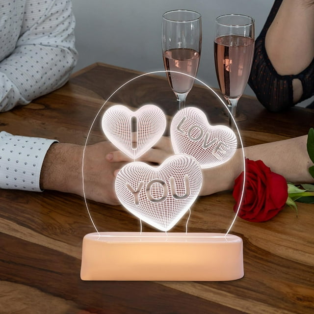 Lámpara de luz nocturna LED para dormitorio | Lámpara de noche cálida acrílica | Clasificación IP44 | Lámpara de mesa decorativa portátil | Funciona con pilas | Ambiente de brillo suave | Propuesta