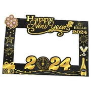 HOMEMAXS 2024 Happy New Year Photo Booth Frame New Year Party Photo Prop New Year Decorations