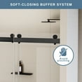 thumbnail image 3 of 44-48 ''x 76'' H Frameless Soft-Closing Shower Door, Double Sliding Shower Door, 0.31'' Thick Clear Tempered Glass Shower Door with Explosion-Proof Film & Stainless Steel Hardware, Matte Black, 3 of 8
