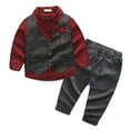 thumbnail image 2 of Toddler Baby Boy Fall Winter Clothes Long Sleeve Crewneck Pullover Sweatshirt Jogger Pants Set 2Pcs Contrast Outfit 6-12 Months 12-24 Months 2T 3T 4T 5T 6T 7T 8T 9T Children(Wine,3-4 Years), 2 of 8