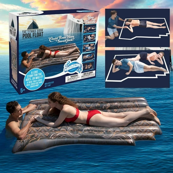 The Original Titanic Pool Float - Giant XL 48" x 84" Inflatable Raft of The Iconic Floating Movie Door - Could Jack Have Survived? You Decide! Summer Pool Fun!