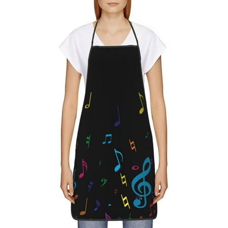 

Goofa Bib Apron Unisex Aprons Adjustable Waterdrop Resistant Cooking Kitchen Apron for Chef Color Musical Notes Pattern Apron Bulk