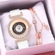 thumbnail image 1 of Pulseras para mujer, regalos para mujer LINJIE Reloj de cuarzo de moda para mujer Reloj con correa de cuero Reloj analógico Conjunto Reloj de aleación, 1 of 5
