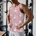 thumbnail image 5 of Logiee Rabbit And Flower Print Men's Workout Tank Top,Quick Dry Workout Tank Top,Gym Muscle Tee,Fitness Bodybuilding Sleeveless T Shirt-4X-Large, 5 of 7