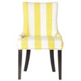 thumbnail image 4 of SAFAVIEH Lester 19" H Contemporary Glam Dining Chair, Yellow/White/Espresso, Set of 2, 4 of 10