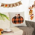 thumbnail image 3 of Set of 4 Fall Pillow Covers 20x20 Inch Thanksgiving Decor Throw Pillows Covers Plaid Pumpkins Autumn Leaves Decorative Home Outdoor Sofa Couch Pillow Cases for Fall Theme Decorations (20 by 20), 3 of 5