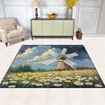 thumbnail image 3 of Non-Slip Polyester Rug 63x48in & 80x58in - Plush Memory Foam Floor Mat, Absorbent, Fade Resistant, Machine Washable for Living Room, Bedroom, Entryway，Windmill and Daisy, 3 of 7