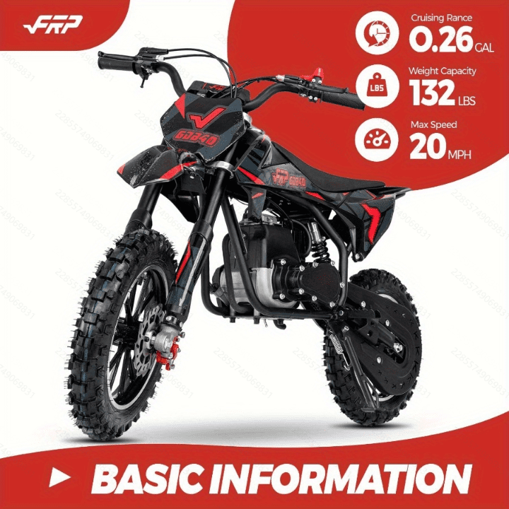 FRP FX40 40cc Dirt Bikes, 4-Stroke Gas Dirtbike for 13+, Mini Dirt Bike with Pull Start, Rear Disc Brake, EPA Certified, 20MPH Max Speed, Up to 132 LBS - Green