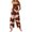 #01Light Brown, variant on Jack O Lantern Pumpkin All Over Print Women Halloween Overalls, Sleeveless Square Neck Wide Leg Jumpsuit with Pockets, Rayon Linen Fabric Gray 2XL