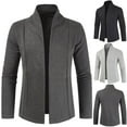 thumbnail image 2 of Cardigan Simple pour Hommes Veste Pull Col en V, 2 of 7