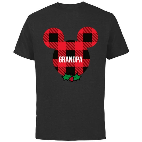 Disney Mickey Mouse GRANDPA Holiday Family - Short Sleeve Cotton T-Shirt for Adults - Customized-Navy