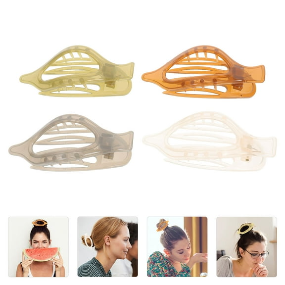 WHAMVOX 4pcs Big Jaw Hair Clips Convenient Hair Clamps Stylish Hair Clamp Barrette For Women