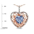 thumbnail image 2 of Star K� Heart Shape 8mm Simulated Aquamarine filigree Heart Pendant Necklace 14k Rose Gold, 2 of 6