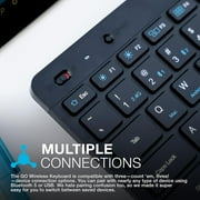 JLab GO Wireless Keyboard for Windows | Mac | iOS | Android | Chrome, 2.4 GHz Wireless, Bluetooth 5.0,Connect up to 3 Devices, Multi-Media knob, Designed for PCs, Laptops, Tablets and Smart Phones