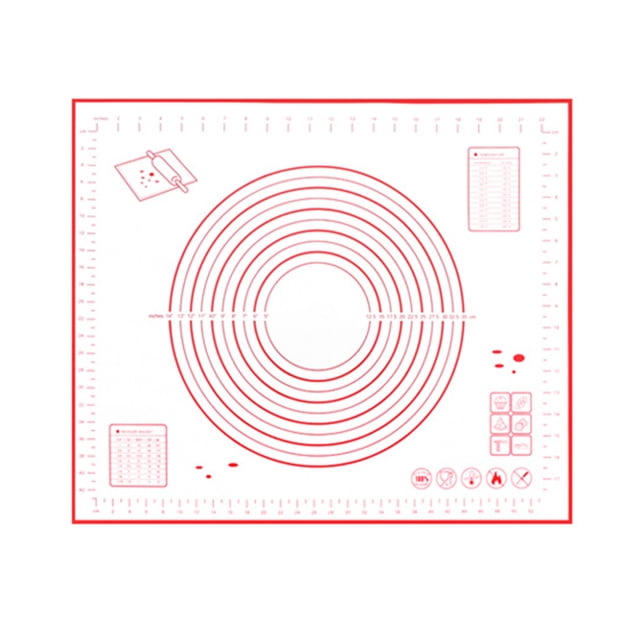 Silicone Making Baking Mat BBQ Mat with Clear Scale Design Washable Rotatable for Home Kitchen Daily Use
