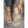 thumbnail image 1 of Elegant Outdoors Flat Slippers for Women, Minimalist Two Part Plain Open Toe Slide Sandals, 1 of 4