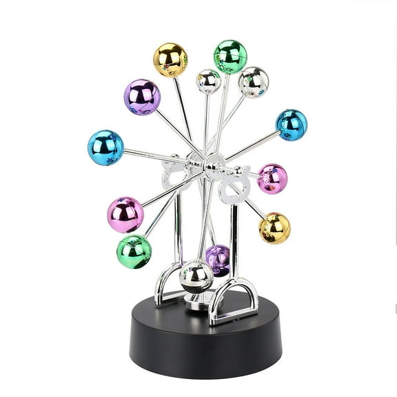 Electronic Perpetual Motion Desk Toy - Revolving Balance Balls, Physics Science, Battery Operated - for Office Desk Decoration