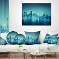 thumbnail image 4 of Designart Blue New York at Night - Cityscape Digital Throw Pillow - 16x16, 4 of 5