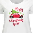 thumbnail image 4 of Inktastic Merry Christmas Ya'll with Red Car and Tree Women's Plus Size T-Shirt, 4 of 5