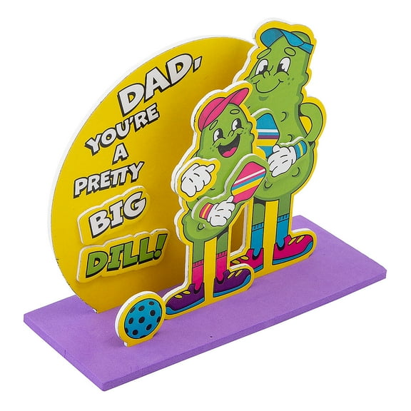 Fun Express 6" x 5 1/4" 3D Father's Day Pickleball Foam Craft Kit - Makes 12