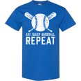 thumbnail image 3 of Inktastic Grunge Eat Sleep Baseball Repeat T-Shirt, 3 of 5