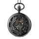 thumbnail image 1 of Reloj de bolsillo mecánico antiguo Lucky Dragon & Phoenix (mejores deseos) esfera esqueleto con cadena para hombres y mujeres + caja negra, 1 of 5