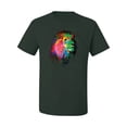 thumbnail image 2 of Lion Paint Art Splatter Abstract Art Animal Lover Men's Graphic T-Shirt, Forest Green, 3XL, 2 of 3