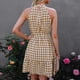 thumbnail image 3 of Vestido a cuadros sin mangas con cuello halter, vestido corto a cuadros con cuello halter sin mangas para mujer Vestido a cuadros con volantes y cuello halter Diseño de vanguardia, 3 of 6
