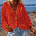 thumbnail image 2 of kaondbfi Cardigans for Elegant Women Crochet Long Sleeve Shirt Mesh Knit Tops Lightweight Summer Clothing Womens Summer Fall Fashion Bolero Shrug Tops, 2 of 7