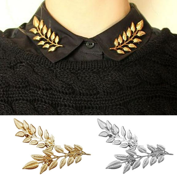 Cheers.US 1 Pair Brooch Pins Vintage Crystal Flower Leaf Bouquet Clusters Brooch Pin For Women Clothes Decor