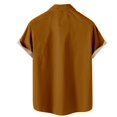 thumbnail image 2 of Camisas De Lino Para Hombre Camisa de manga corta con estampado digital 3d de ocio de tendencia de moda de playa de turismo de vacaciones de verano para hombres (Coffee, 3XL), 2 of 3