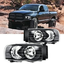 Nilight 2 Pcs Headlights for 2002 2003 2004 2005 Ram 1500 2500 3500 Truck Black Housing Clear Corner,Headlight Assembly Replacement kit,Driver and Passenger Side