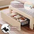 thumbnail image 4 of Virans Twin Size Velvet Upholstered Bed Frame with Headboard & Storage Drawers,Princess Platform Bed Frame with Charging Station & LED,No Box Spring Needed,Beige, 4 of 9