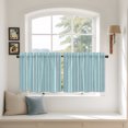 thumbnail image 3 of Sky Blue Striped Tier Curtains 36 Inch Length, Farmhouse Stripes Modern Vintage Cafe Short Curtains for Bathroom Over Sink, Small Kitchen Curtain Light Filtering Tiered Drapes 2 Panels 27.5"Wx36"L, 3 of 9