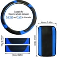thumbnail image 4 of Car Steering Wheel Cover Leather,Black and Red Steering Wheel Cover Set,Universal 15 Inch,Carbon Fiber Car Accessories for Women Men, 4 of 14